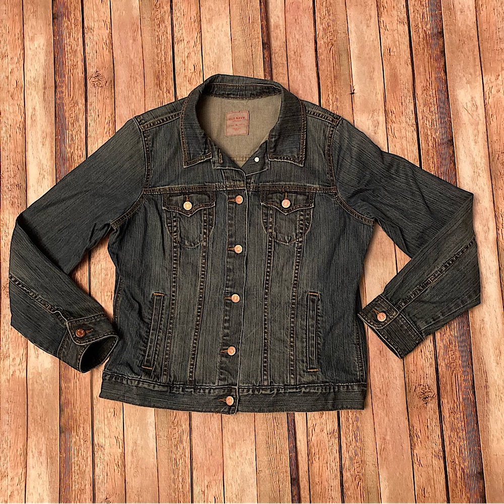 Old Navy Women’s Blue Jean Button Denim Long Sleeve Jacket XL Preowned Wear